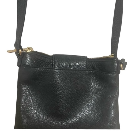 Michael Kors, MK Fulton, Black Pebbled Leather Crossbody Bag - Picture 12 of 16